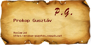 Prokop Gusztáv névjegykártya